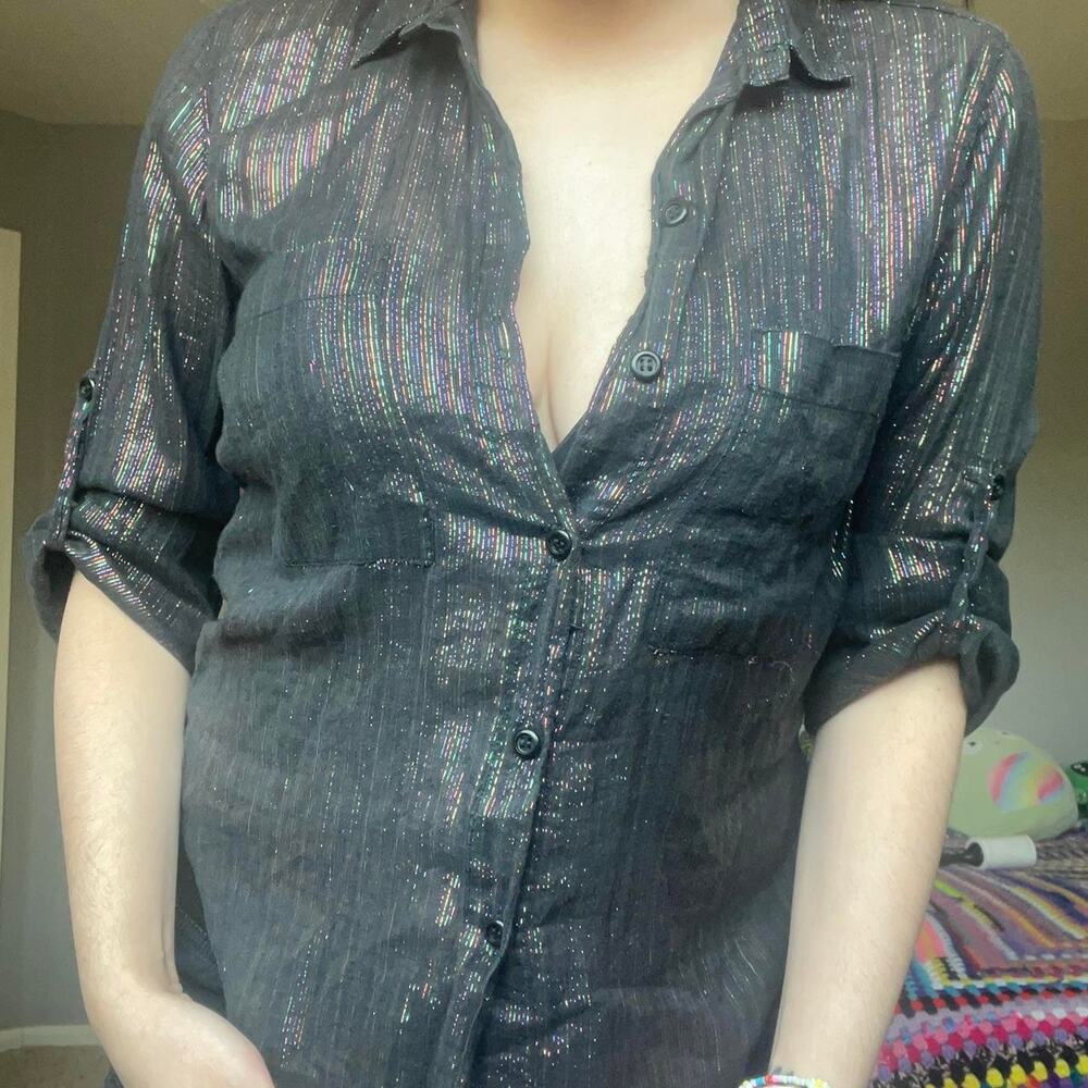 Black Rainbow Button Down - image 2